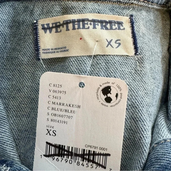 NWT Free People We The Free Marci Denim One Piece Romper Jeans Shortalls Blue - Picture 4 of 10